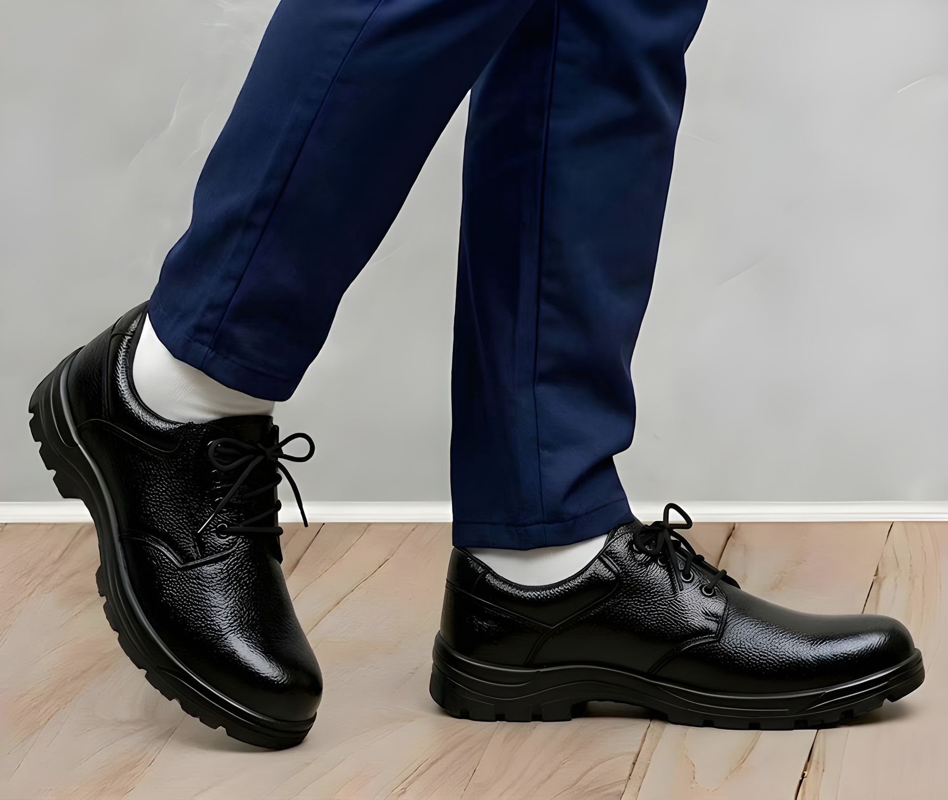 Latest Premium Genuine Mild Leather Police Safety Shoes for Men - view 1