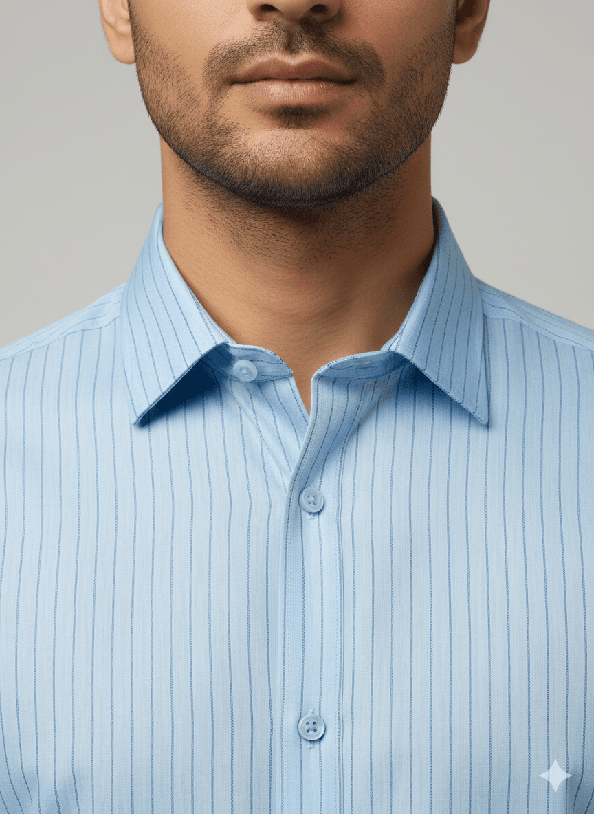 Premium Giza Cotton Blue stripes Shirt