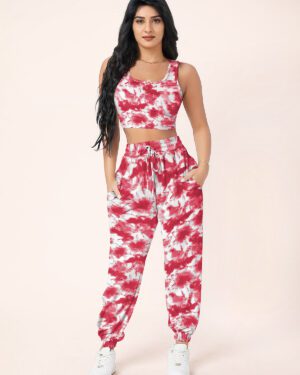 Designer Pant And Sleeveless Crop Top