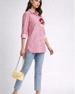Cotton Printed Stripe Shirt