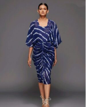 Printed Chignon Dress