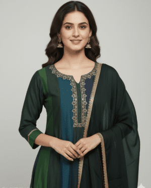 Green Muslin Suit Set