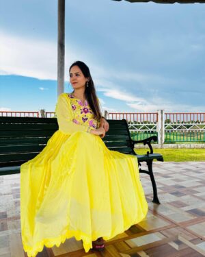 Graceful yellow Anarkali